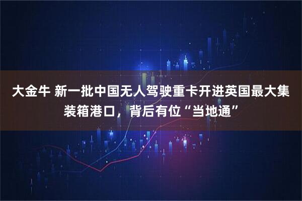 大金牛 新一批中国无人驾驶重卡开进英国最大集装箱港口，背后有位“当地通”