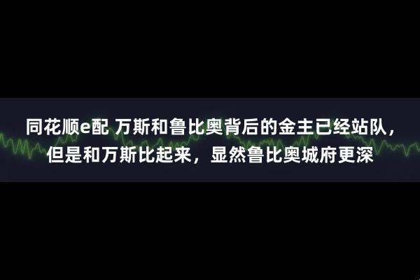 同花顺e配 万斯和鲁比奥背后的金主已经站队，但是和万斯比起来，显然鲁比奥城府更深